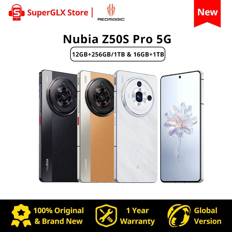Global Version ZTE Nubia Z50s Pro 5G Latest Version Snapdragon 8 Gen 2 6.78'' 120Hz AMOLED flexible Octa Core 80W Fast Charging