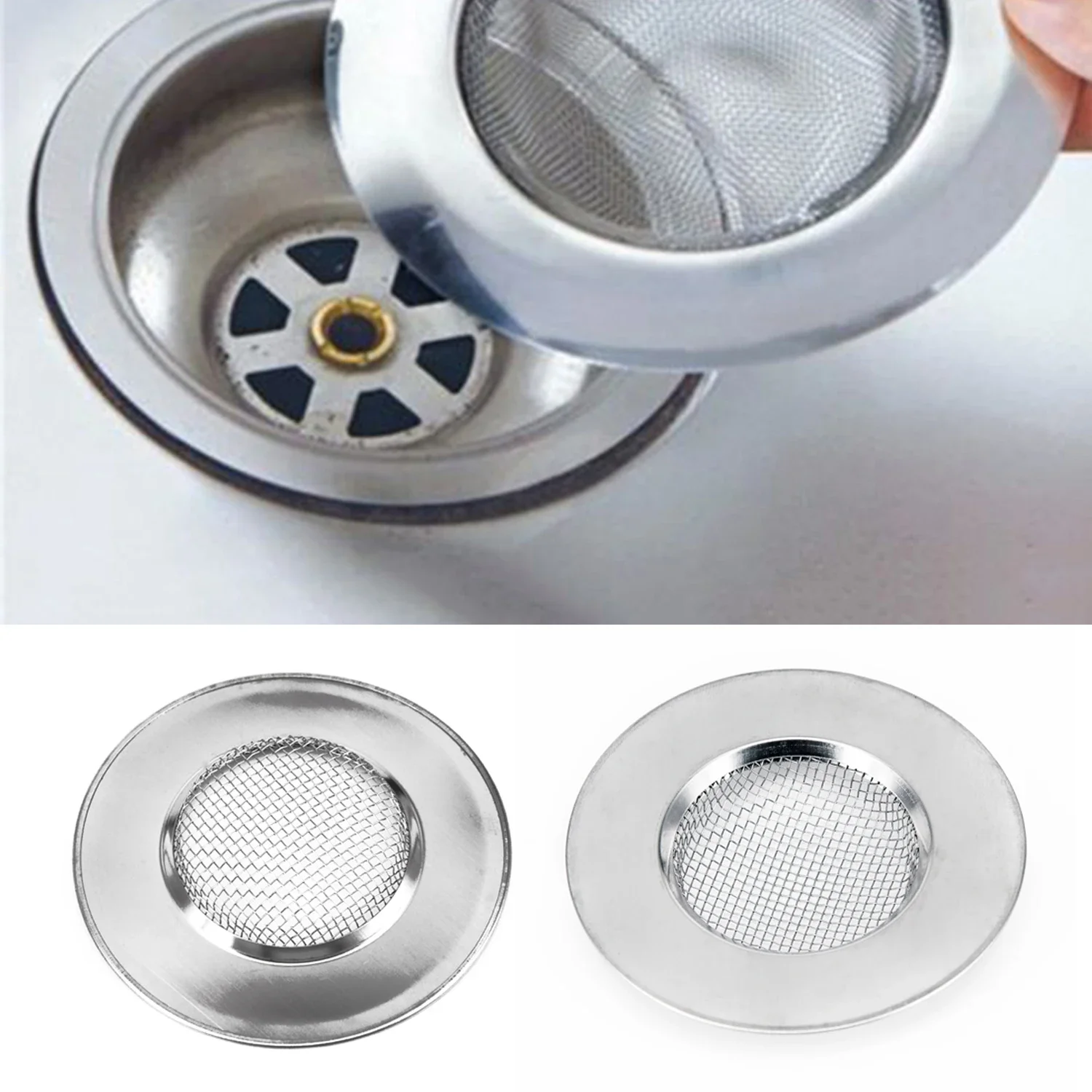 Stainless Steel Bathtub Hair Catcher Stopper Shower Drain Hole Filter With Handle Metal Sink Strainer Floor Drain For Kitchenl kitchen washbasin stainless steel sink strainer bathtub hair catcher stopper for shower sewer floor drain hole filter cover