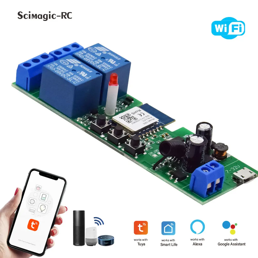 Light Switch 2 channels Wireless 230V Remote control Two-channel wireless  relay