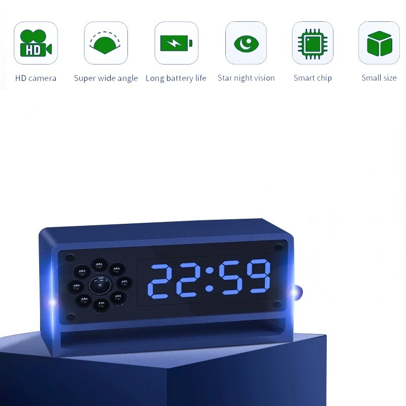 Smart Digital wifi Clock Camera Secret P2P Surveillance Camcorder Motion Detect Micro ip Cam Video recorder Suport Hidden tfcard |