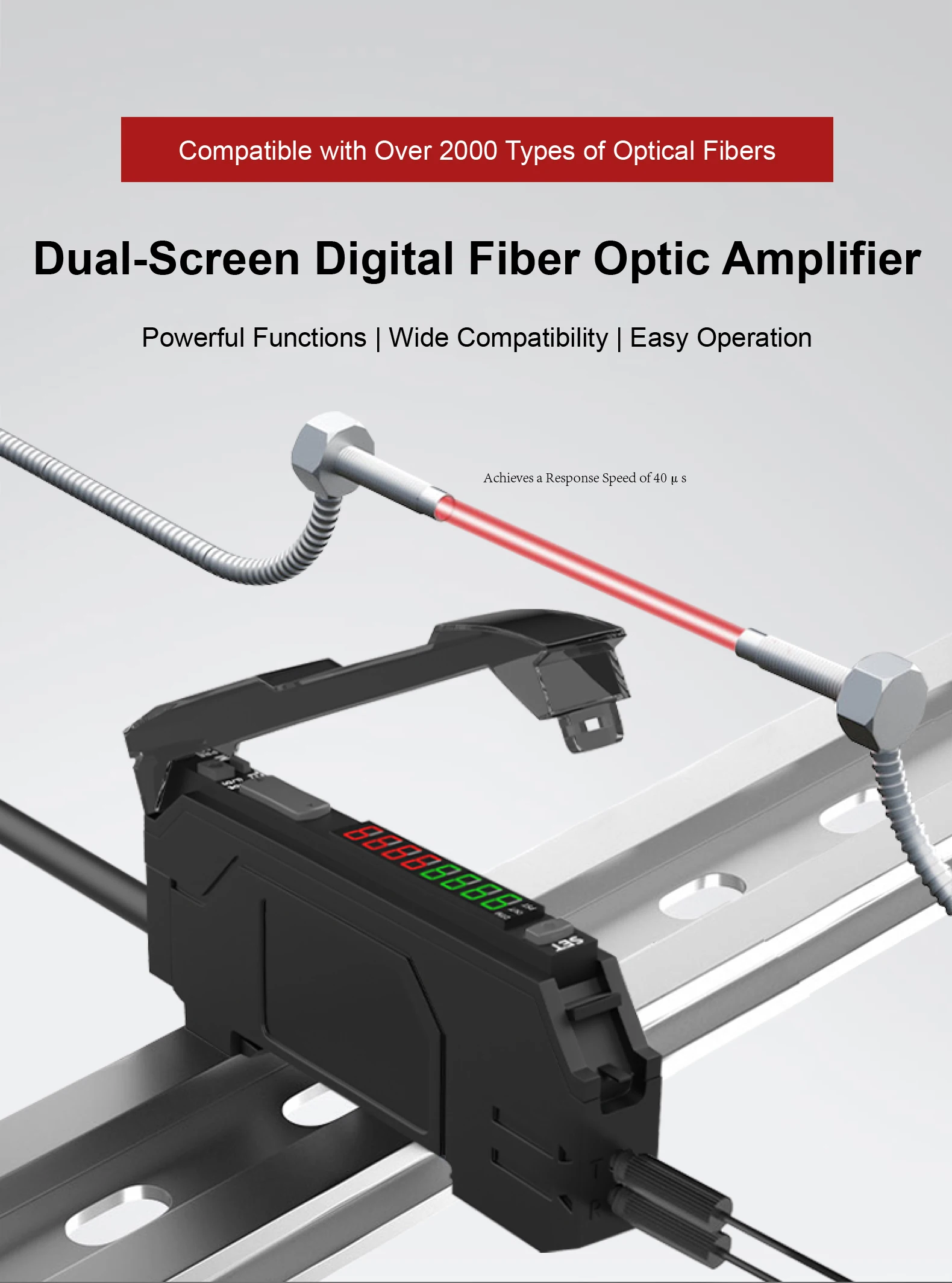 F05-TN F05-TP Fiber Optic Amplifier Sensor Dual Digital Display NPN PNP Output 1