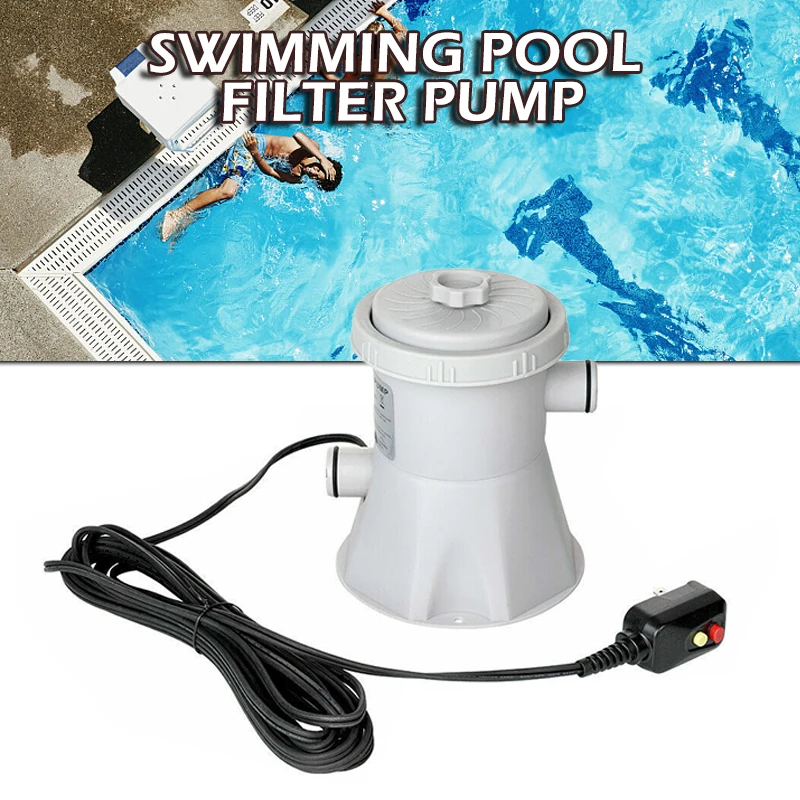 

Electric Swimming Pool Filter Pump Outdoor Ground Pools Water Filter Cartridge 300 Gallons Paddling Pool Pump Cleaning Tool Kit