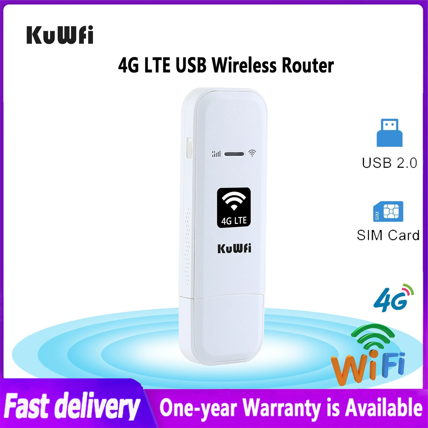 Kuwfi-modem Roteador sem Fio Usb 150mbps 4g Lte Cartão Sim Portátil Móvel Mini Wifi Hotspot Dongle de Bolso para Carro Escritório Casa