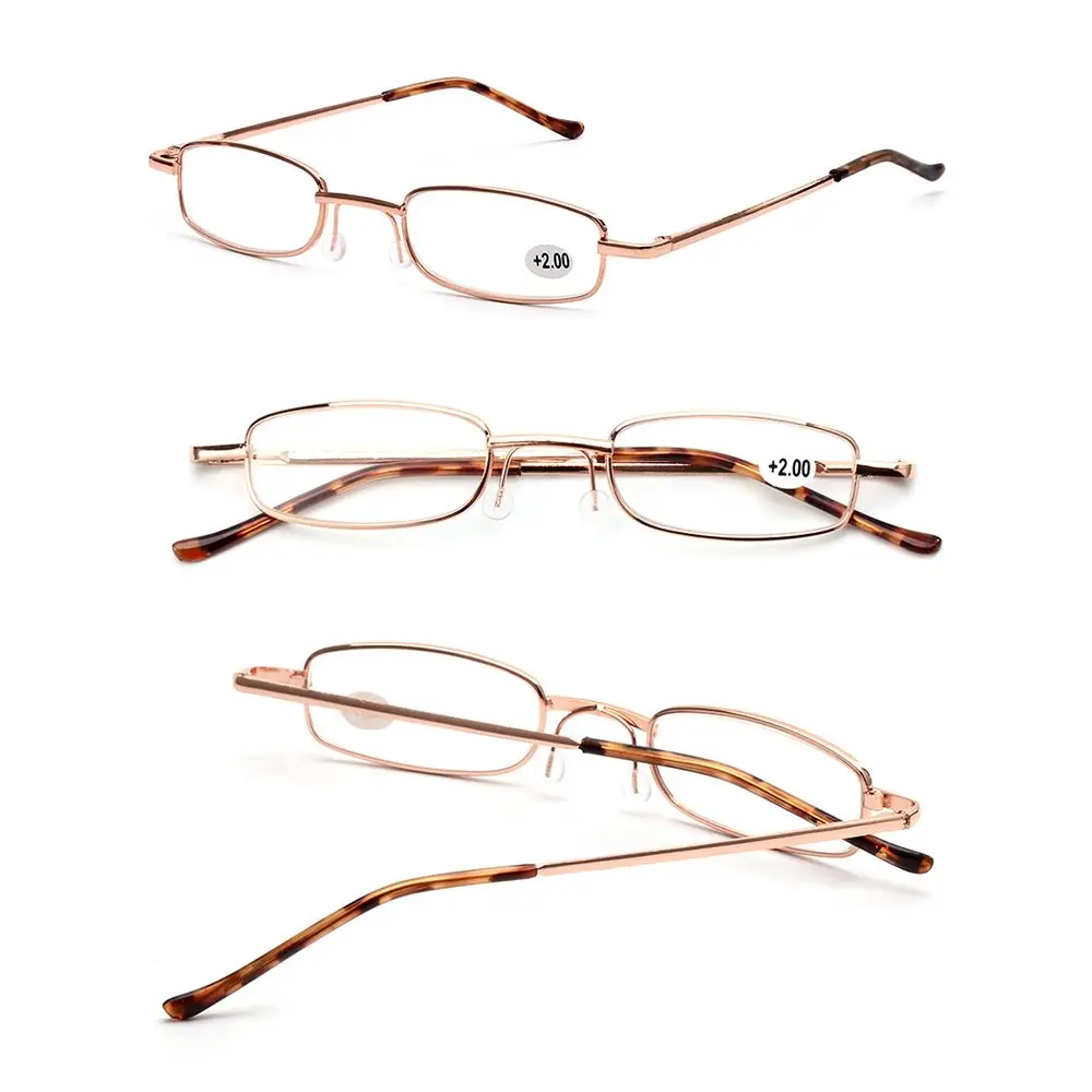 +1.00~+4.00 Small Compact Metal Case Eyeglass Presbyopic Glasses Portable Reading Glasses with Pen Tube Case