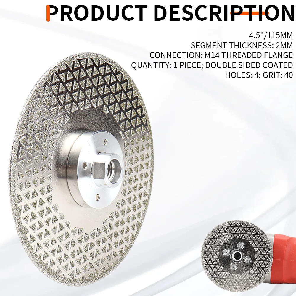 Angle Grinding Wheel - Electroplated Diamond - 4 ½" /5″ /6″ PLUS