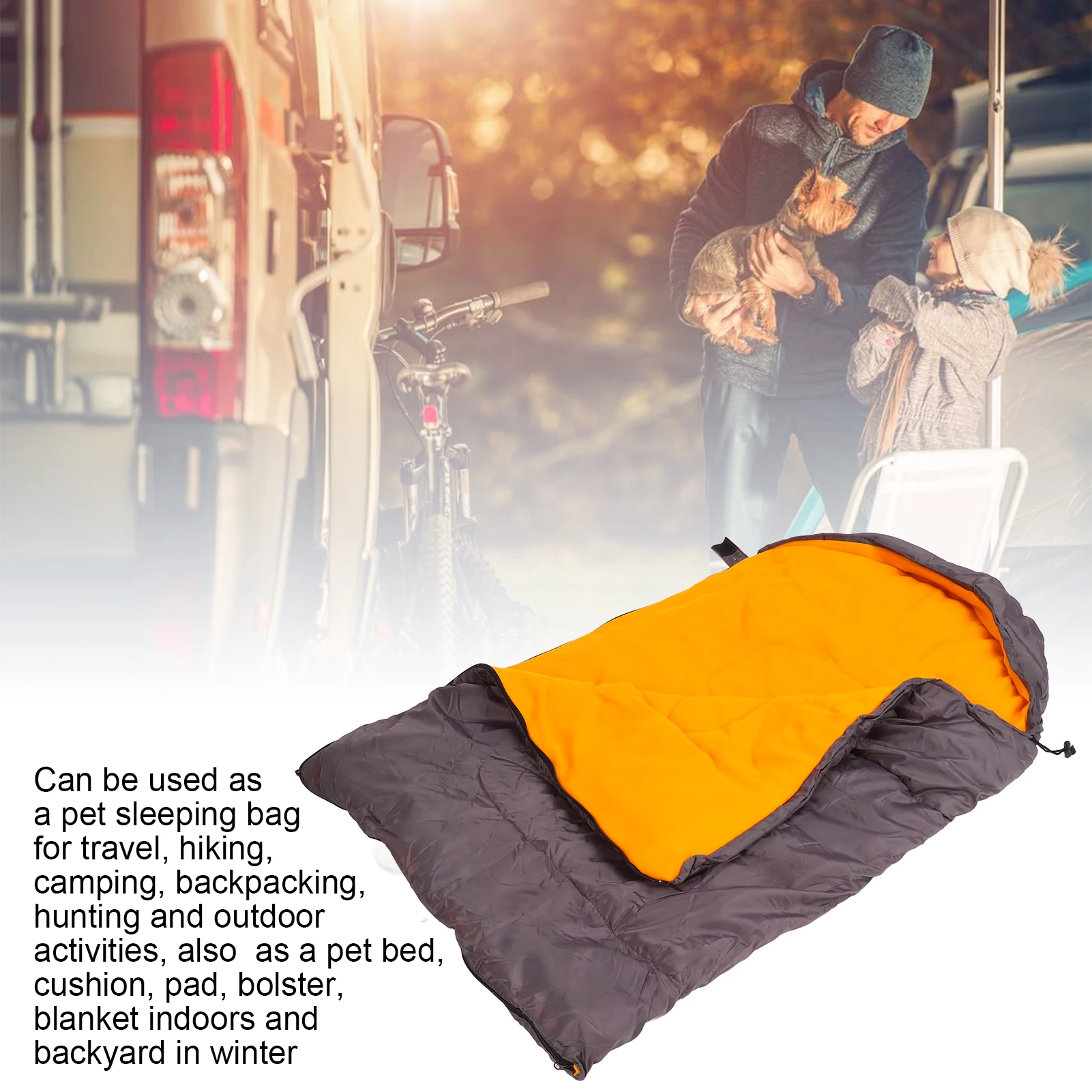 Dog Sleeping Bag Dog Sleeping Bag Waterproof Warm Bed with Storage for Travel Camping Hiking Backpacking