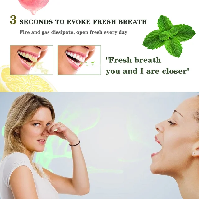 Probiotic Breath Freshener Oral Spray Natural Formula Portable Effective in Removing Bad Breath Mint Flavored Mouth Spray 2