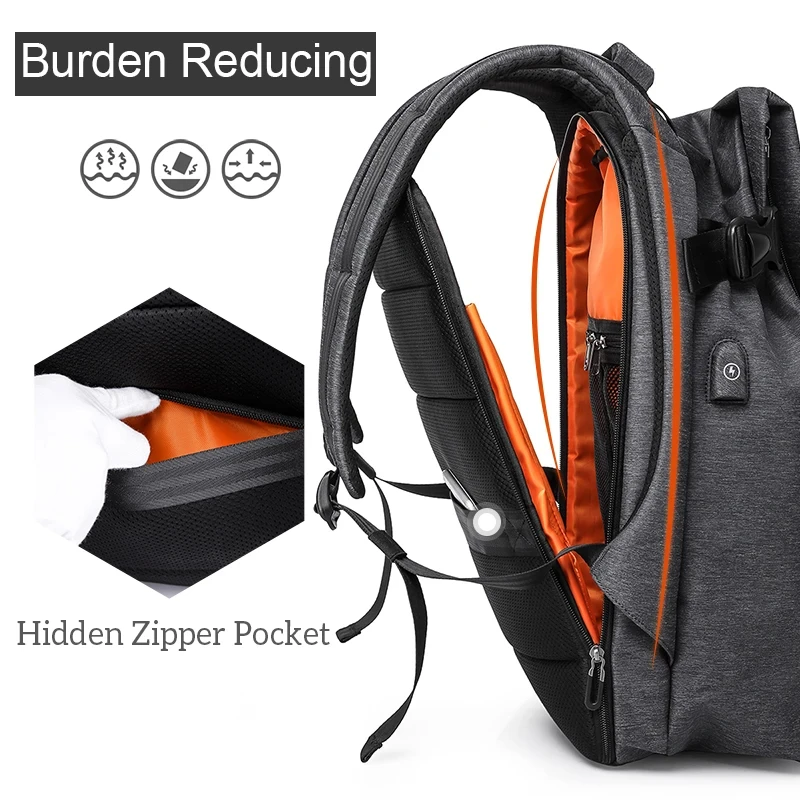 Tangcool Large capacity Men's Backpack Business Travel Backpack Sports Multifunctional Schoolbag Fit 15-17 Inch Laptop 6