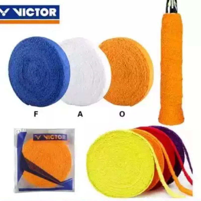 Badminton Overgrip Original Victor Towel Badminton OverGrip Super Soft Grips Feel Towel Badminton Racket Hand Glue Tennis Racket Grip 1000cm Gr338