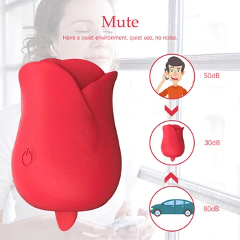 Women Masturbation Lick Vibator Sex Toy Tongue Licking Sucking Nipple Clitoral Stimulation Rose Vibartion Clitoris Stimulator 5