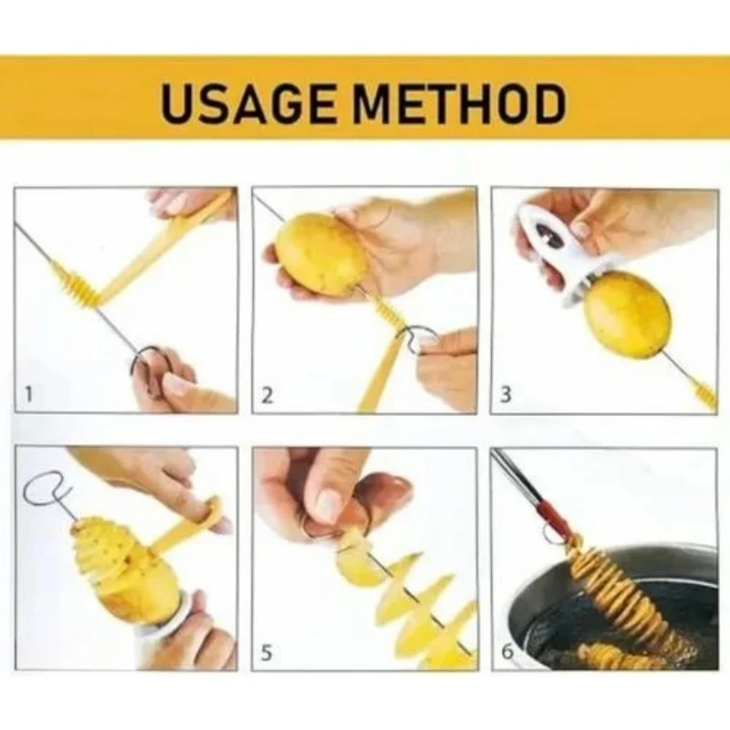 DIY Spiral Potato Cutter Vegetable Multi-Function Slicing Tool Kitchen BBQ Cooking Tools