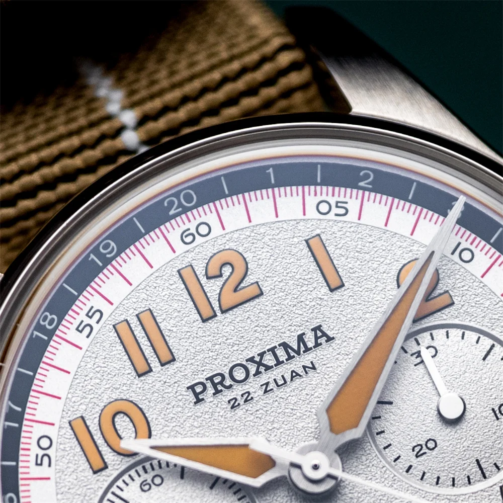 Proxima PX1718 39mm Chronograph Men's Mechanical Pilot Wristwatch