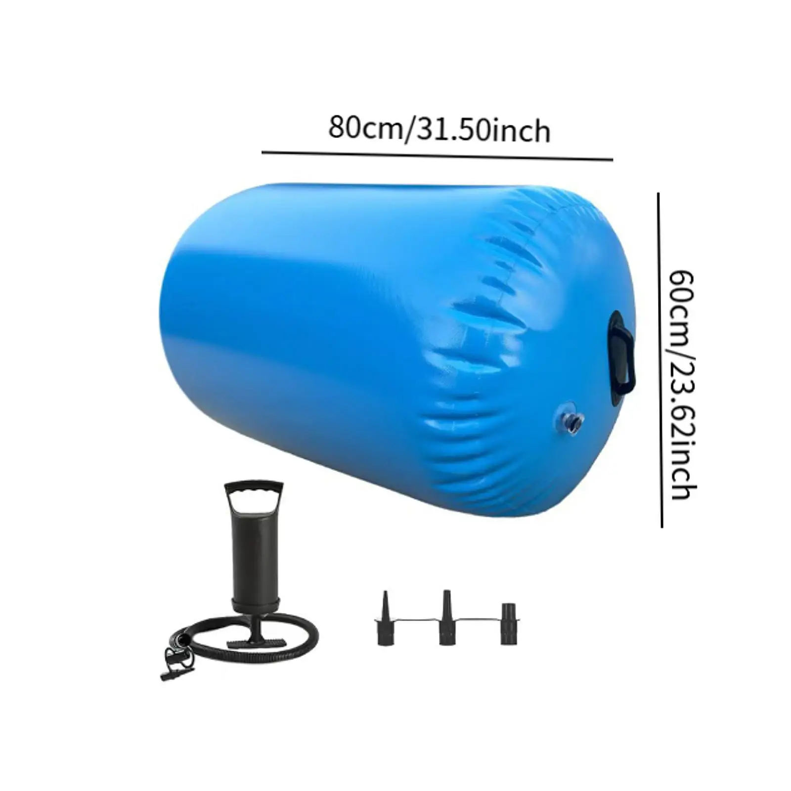 Gymnastics Barrel Air Roller with Air Pump for Kids Adults Home Gym Exercise