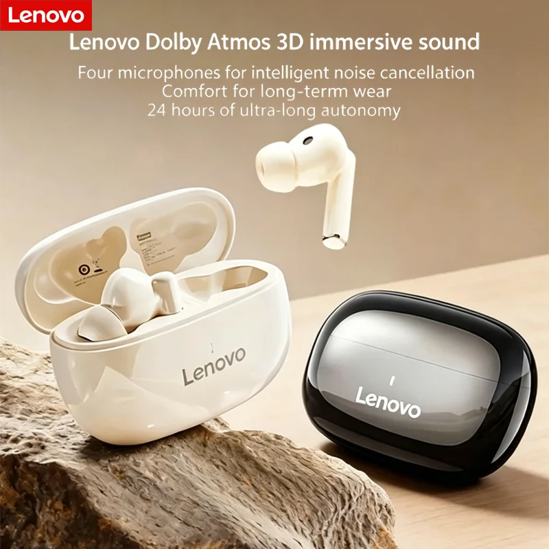Lenovo Thinkplus XT88 Wireless Noise-Cancelling Earbuds with Dual Microphones
