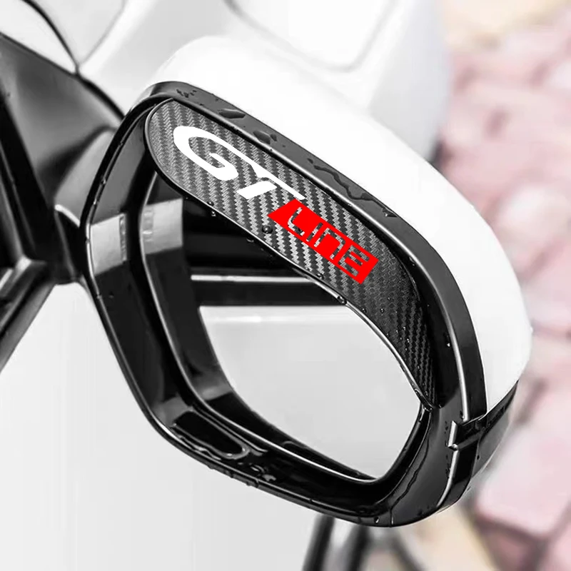 2x Car Rearview Mirror Rain Eyebrow Protector Rain Sticker for Peugeot gt gti gtline 208 2008 308 3008 508 5008 Car Accessories