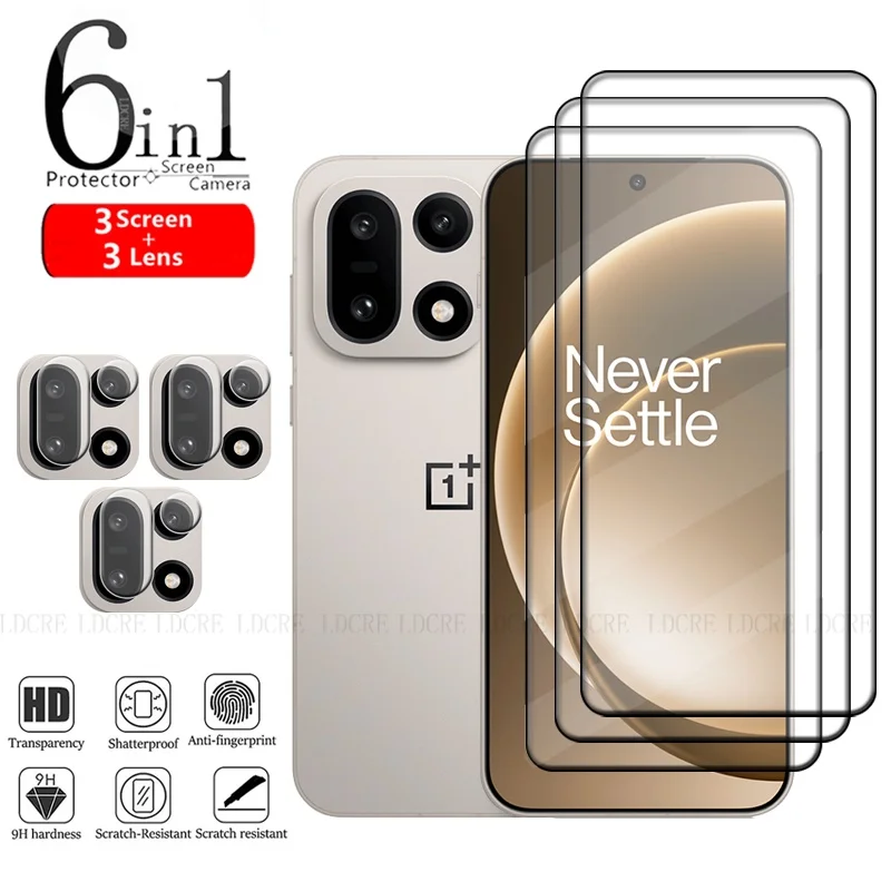 6-in-1 Tempered Glass Full-Cover Screen and Lens Protector with 9H Hardness