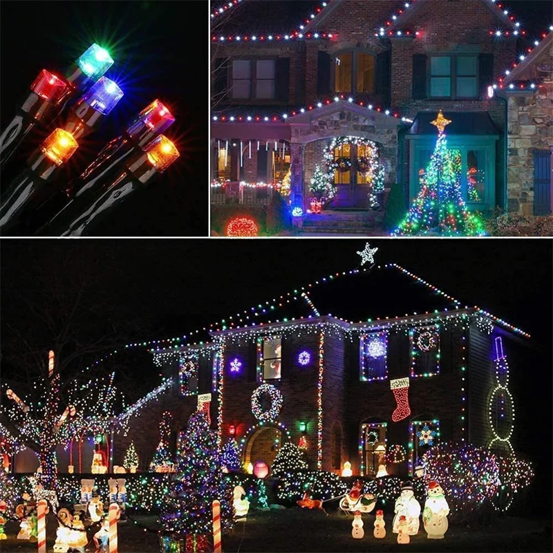 Solar-Powered LED Starry String Lights - 8-Mode Outdoor Waterproof Decorative Lighting