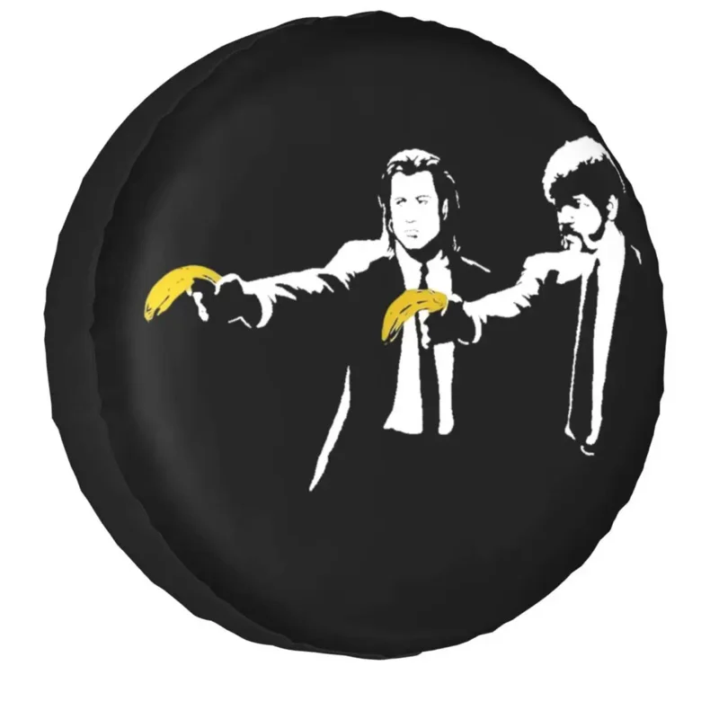 

Banksy Pulp Fiction Spare Tire Cover for Toyota RAV4 Prado Street Grafitti Art 4WD RV Car Wheel Protector 14" 15" 16" 17" Inch