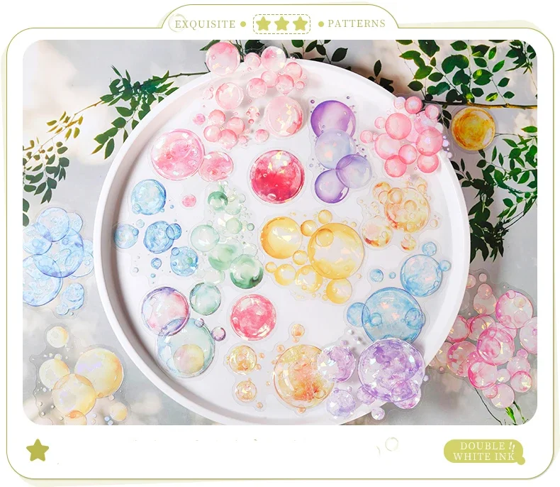 JIANWU Bubble Adventure Series Dream Bubble Landscaping Material Collage PET Sticker Creative DIY Journal Stationery