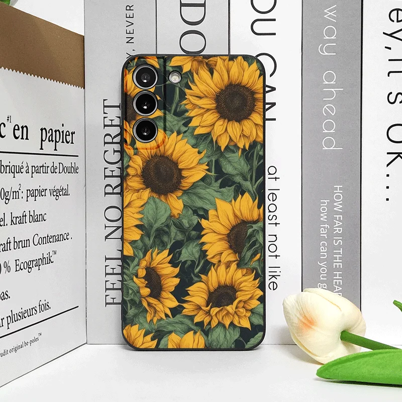 Vibrant Sunflower Floral Pattern Soft Phone Case Cover