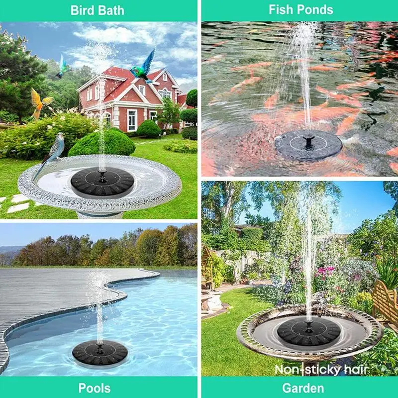 Solarbetriebene Teich Garten Wasserpumpe Brunnen Teich für Vogel Badetank 