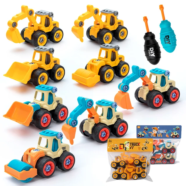 DIY Nut Disassembly City Engineering Truck Car Excavator Bulldozer Screw Boys Creative Tool Education Toys Model For Little Kids 1