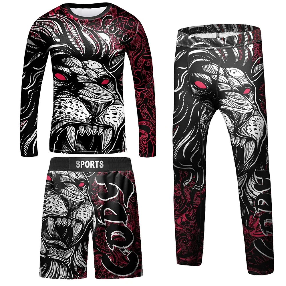 Kids MMA Compression Jersey BJJ Rashguard Boys Baby Girl Clothing Set Boxing T-shirt Shorts Bear Sweatshirt Pants Suits Outfits sports apparel