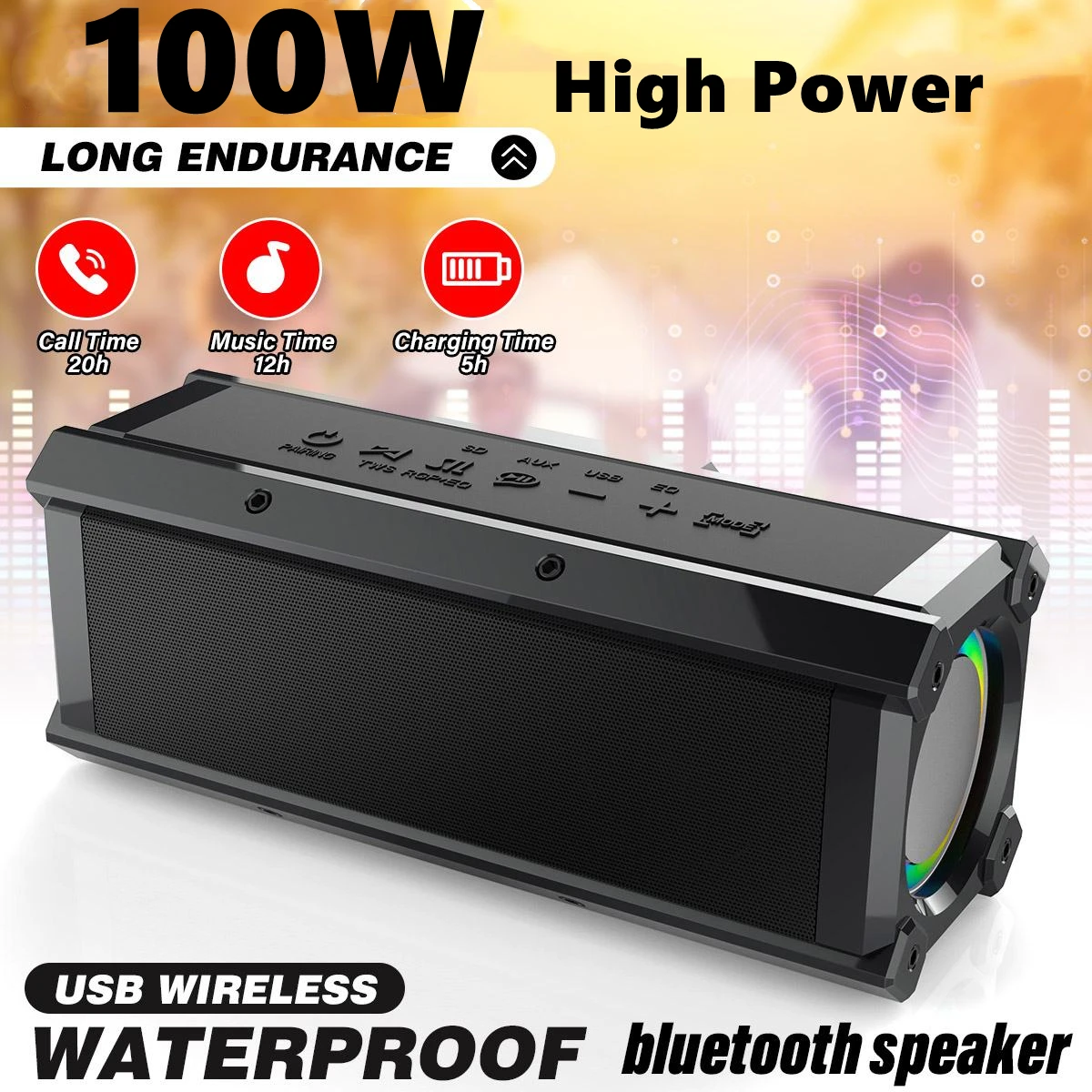 Caixa De Som 100w High Power Subwoofer 