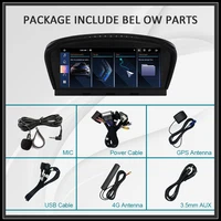 Écran autoradio Android 15 pour BMW E60 E61 E63 E64 E90 E91 Série 3/5 Carplay Android Auto Lecteur multimédia stéréo GPS 4G LTE 4