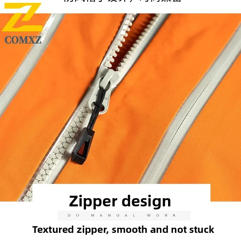 EiAO Hard Shell Jacket Men Women Waterproof Windproof Camping Travel Adventure Seam Sealed Outdoor Hiking Detachable Hood