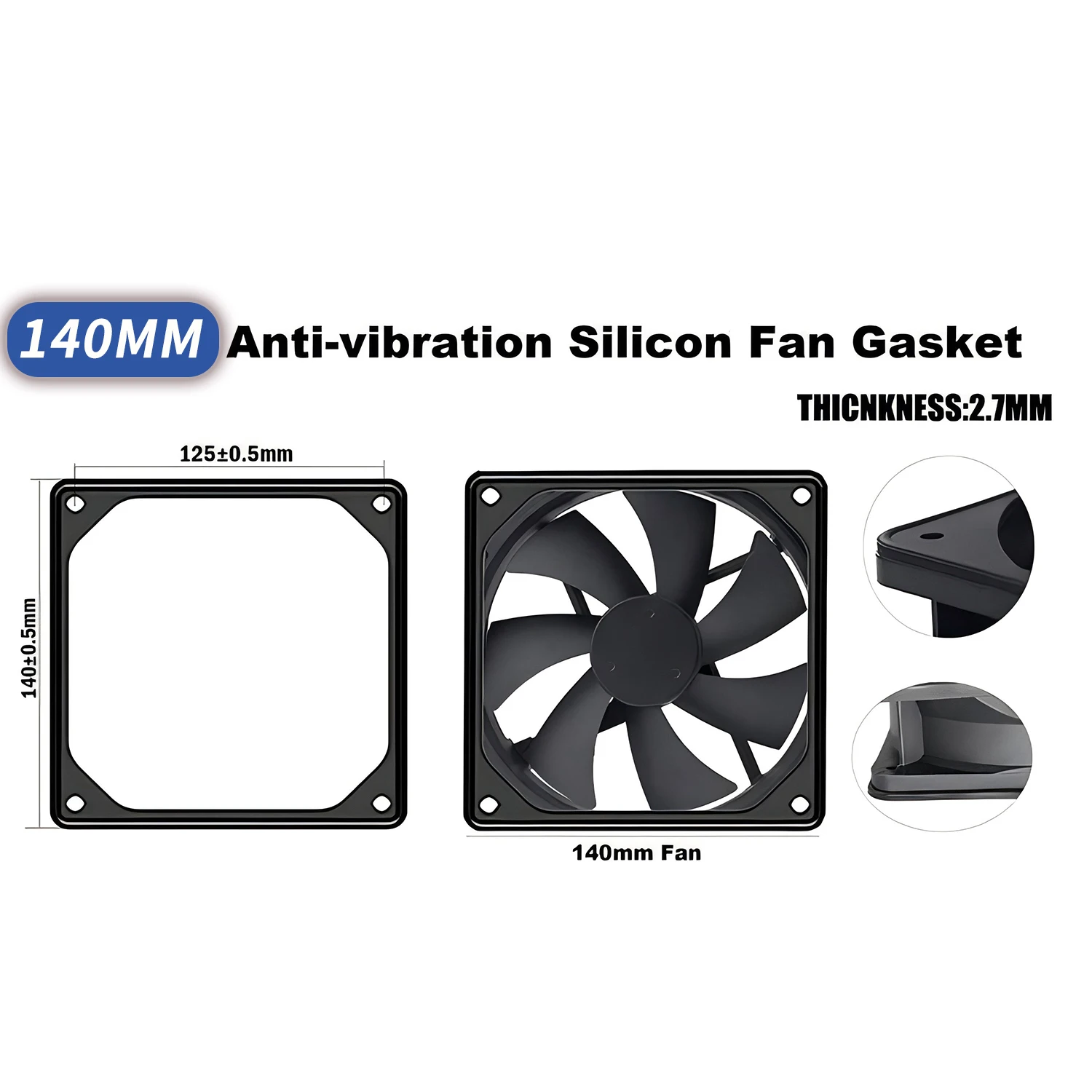 1/2PCS 80mm 92mm 120mm 140mm 방진 실리콘 팬 가스켓 소음 감소 충격 가스켓 패드 PC 컴퓨터 케이스 팬