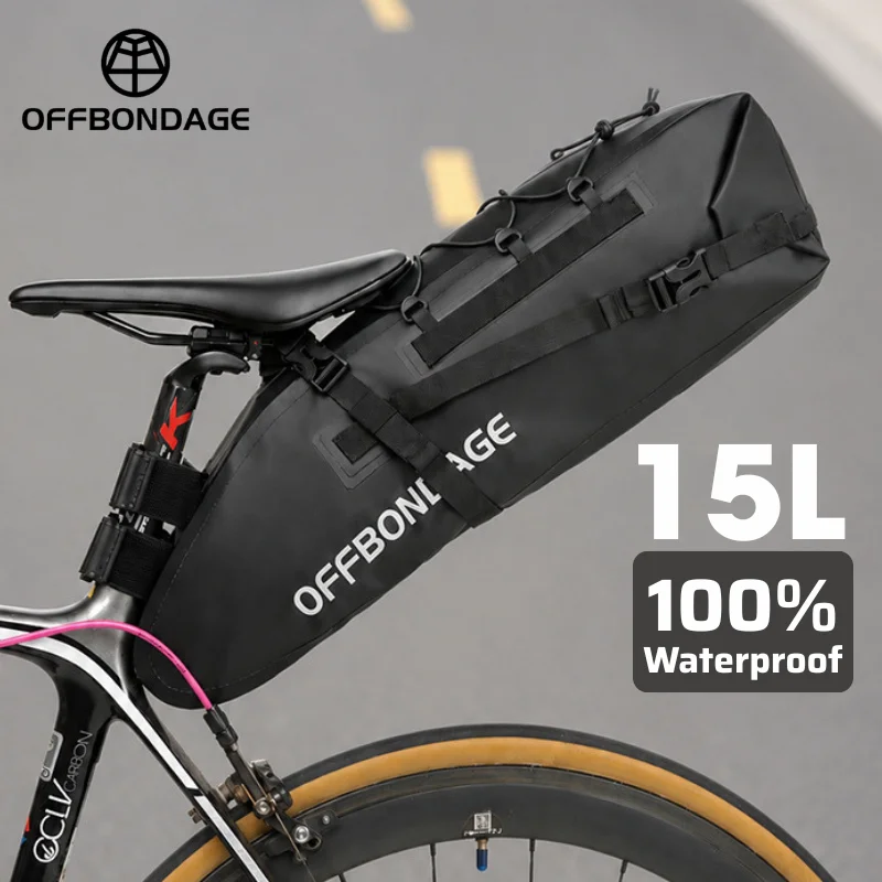 자전거 안장 가방 15L 대용량 자전거 리어 새들백 방수 내마모성 사이클링 테일 러기지 MTB 로드 여행용 자전거