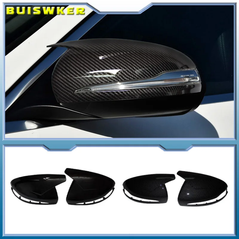 

Зеркальные колпачки глянцевые черные для Mercedes-Benz E GLC S Class W205 W213 X253 W222 W238, автомобильные аксессуары