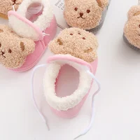 Winter Warm Newborn Baby Boy Girl Boots Cute Bear Soft Toddler Shoes First Walkers Anti-slip Booties Infant Fur Snow Boots 0-18M 4