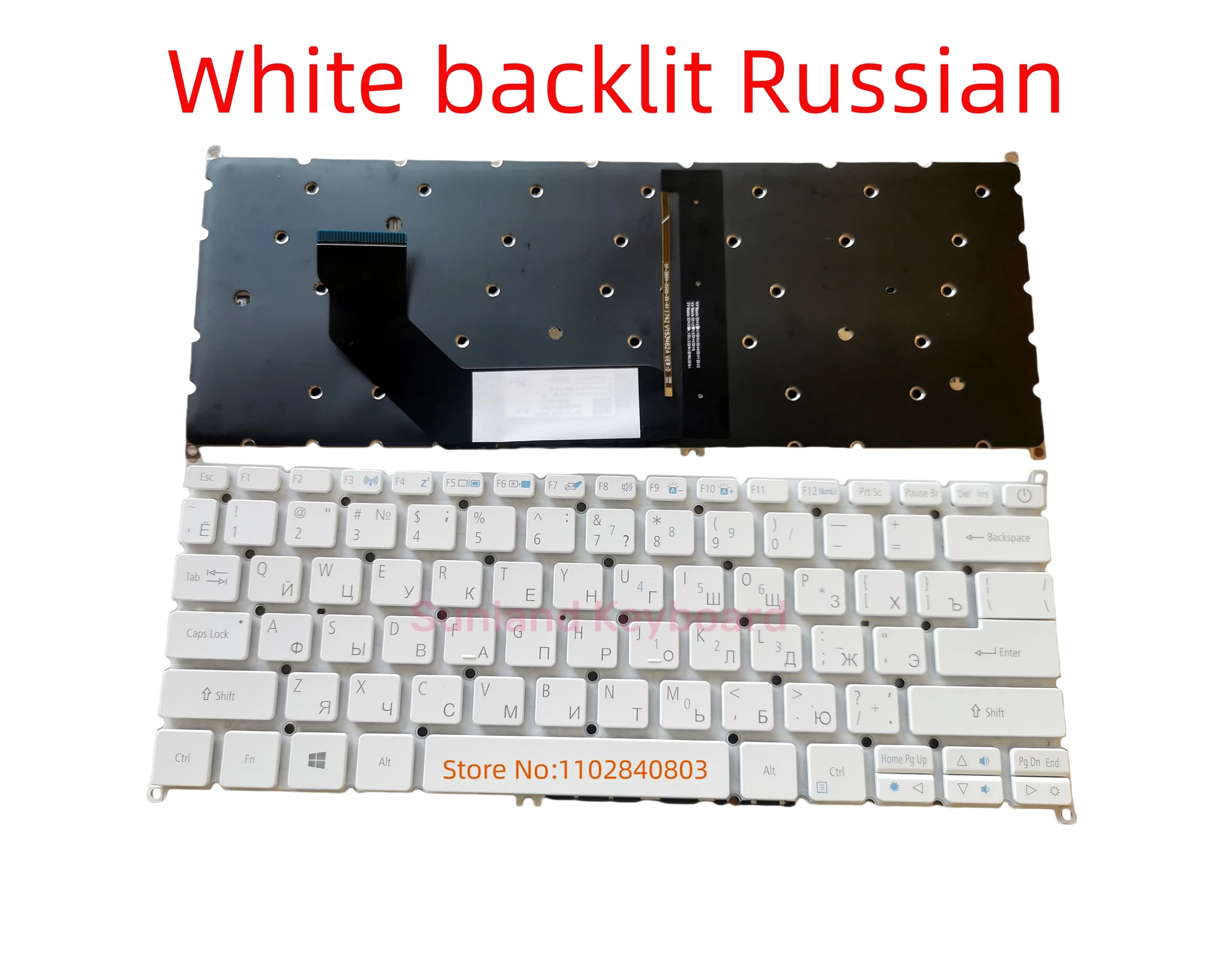 New UK CA SP LA PO FR RU IT Keyboard Backlit for Acer Swift 113 SF113-31 N17P2 S13 SF514 SF314-52G S5-371 SF5 VX15 S30-20 white