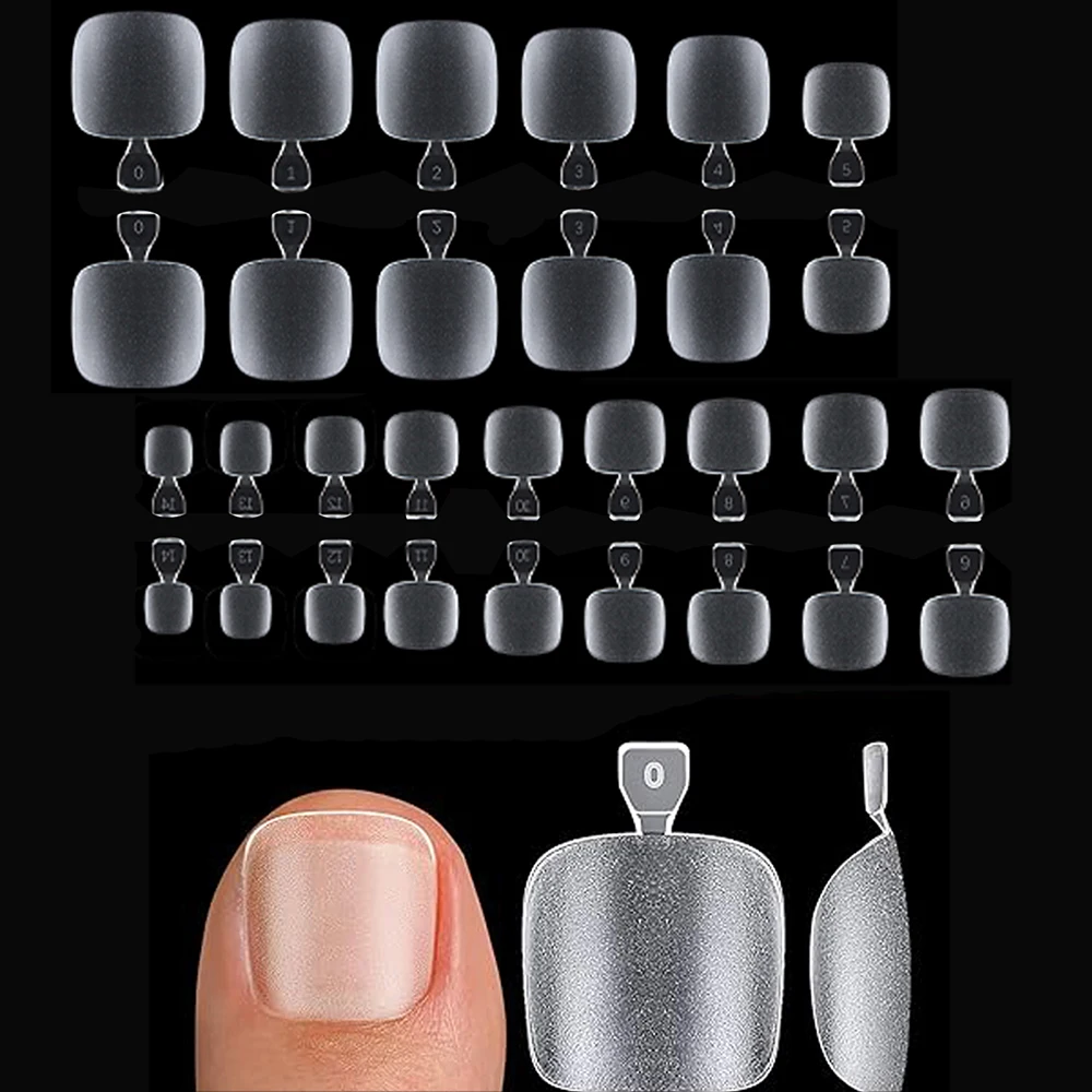 Toenail Tips 120/150Pcs False Toenail Extension Matte Press on Soft Gel Full Cover Pre-shape