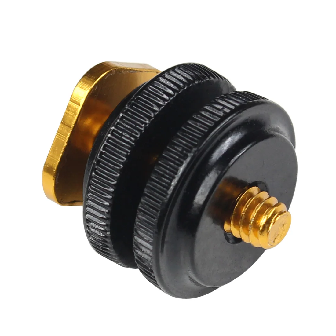 Tripod Mount Hot Shoe Adapter 1/4 3/8 inch Screw Single Nut Double Layer to Flas
