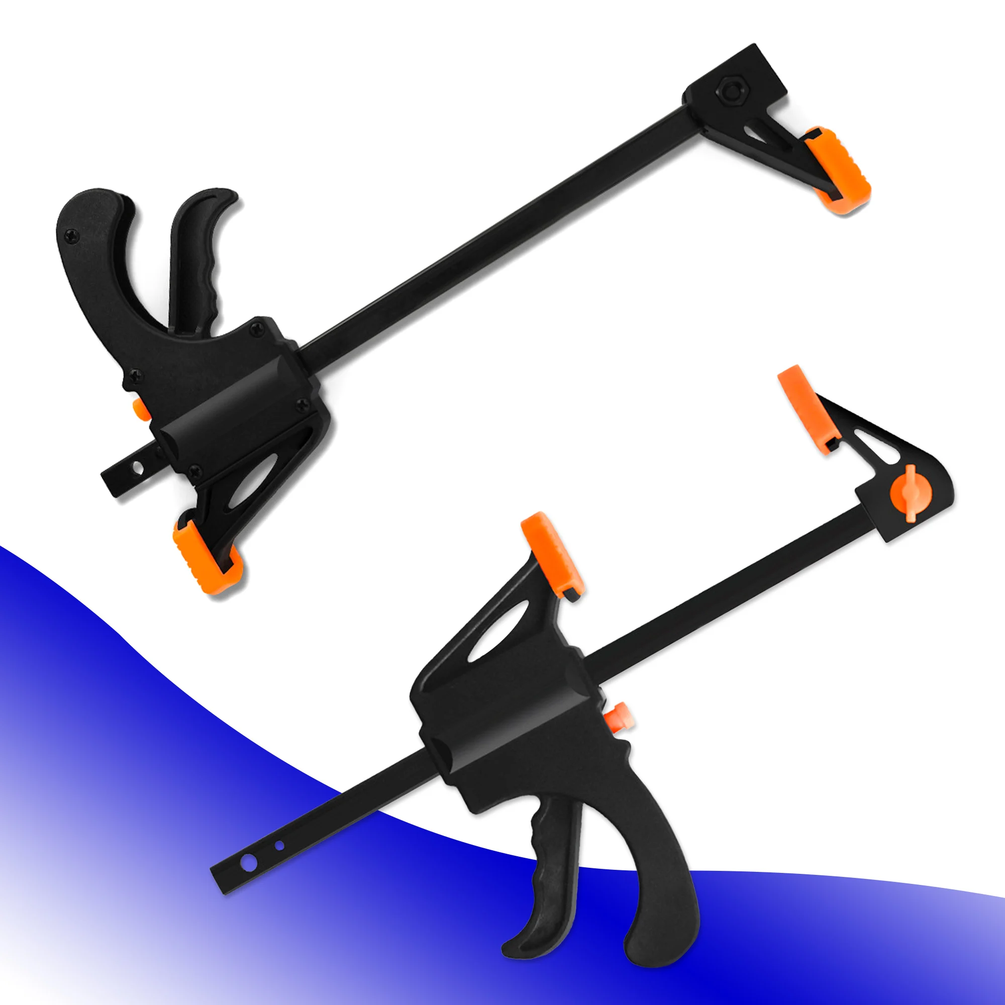 4' Woodworking Clamp 1/2Pcs Set Fixed Type Quick Ratchet Release Speed Extruded Nylon Work Bar Kit Spreader Gadgets DIY Portable