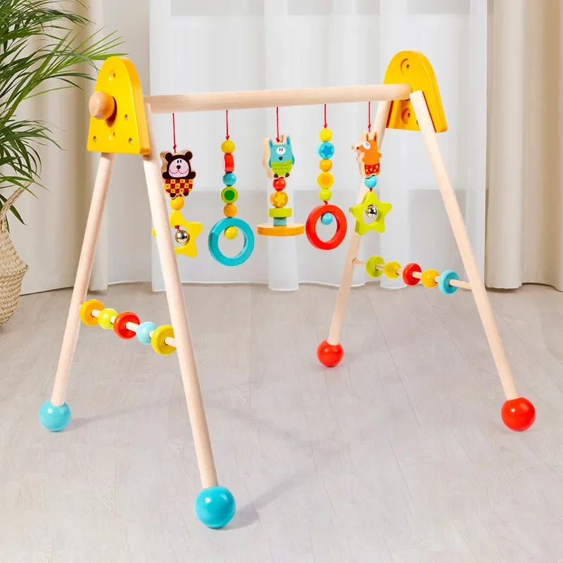 1 Set Of Wooden Baby Gym Newborn Activity Fitness Stand Baby Pendant Crib Decoration Accessories Rattle Toy Gifts For Babe