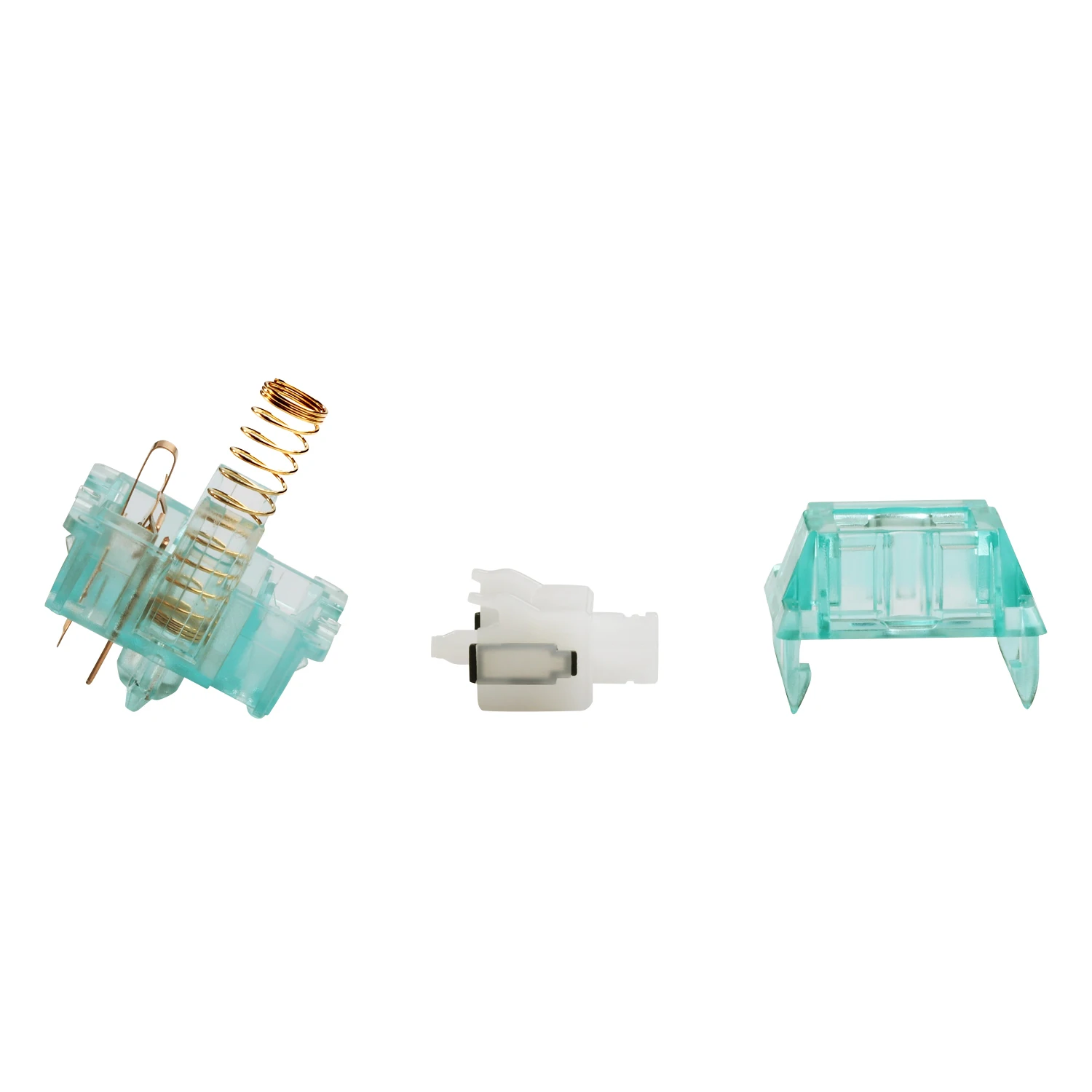 DUROCK 새우 사일런트 택타일 스위치, 기계식 키보드용 T1, 67g 바텀 아웃 포스, 5 핀 투명 그린 컬러, RGB 윤활