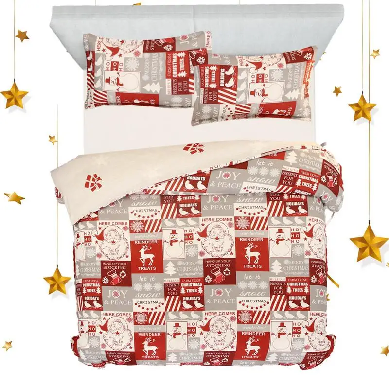 

Christmas Santa Quilt Set Christmas Bedding Quilt Comforter Sets Throw Pillow Covers Christmas Party Supplies For Christmas And