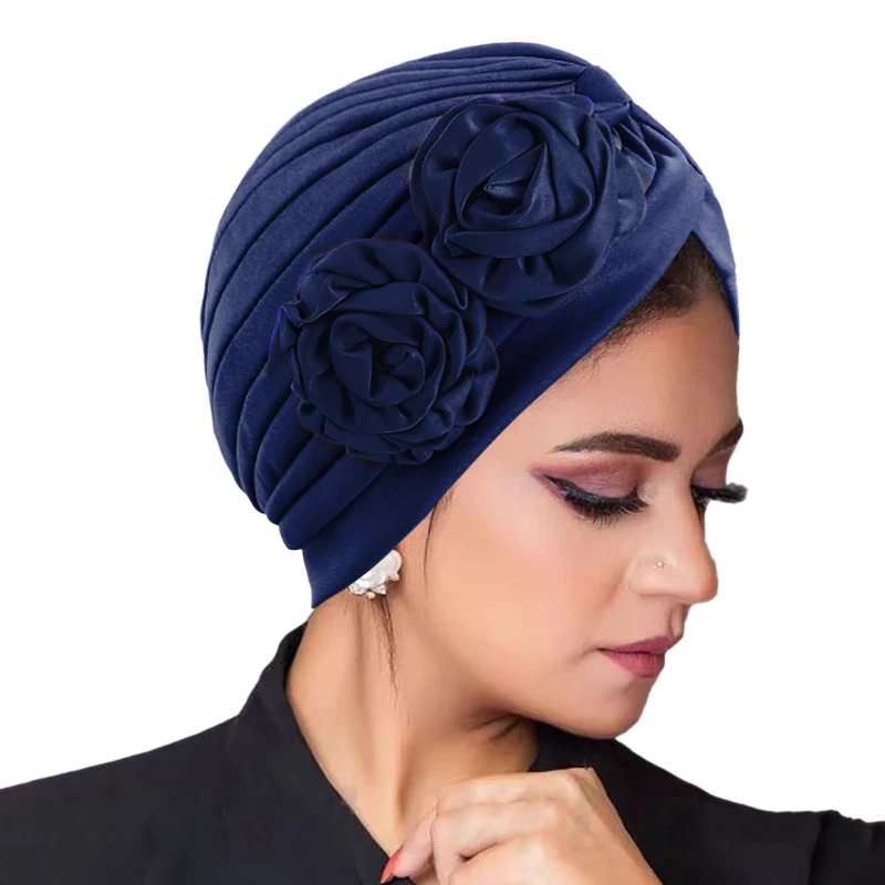 Muslimische Mode Blume Hijab Turban Ethnische Islamische Frauen Beanie Hut Haarausfall Chemo Kopfbedeckung Kopf Wrap Cap Trendy Damen Bandana – Detail 5