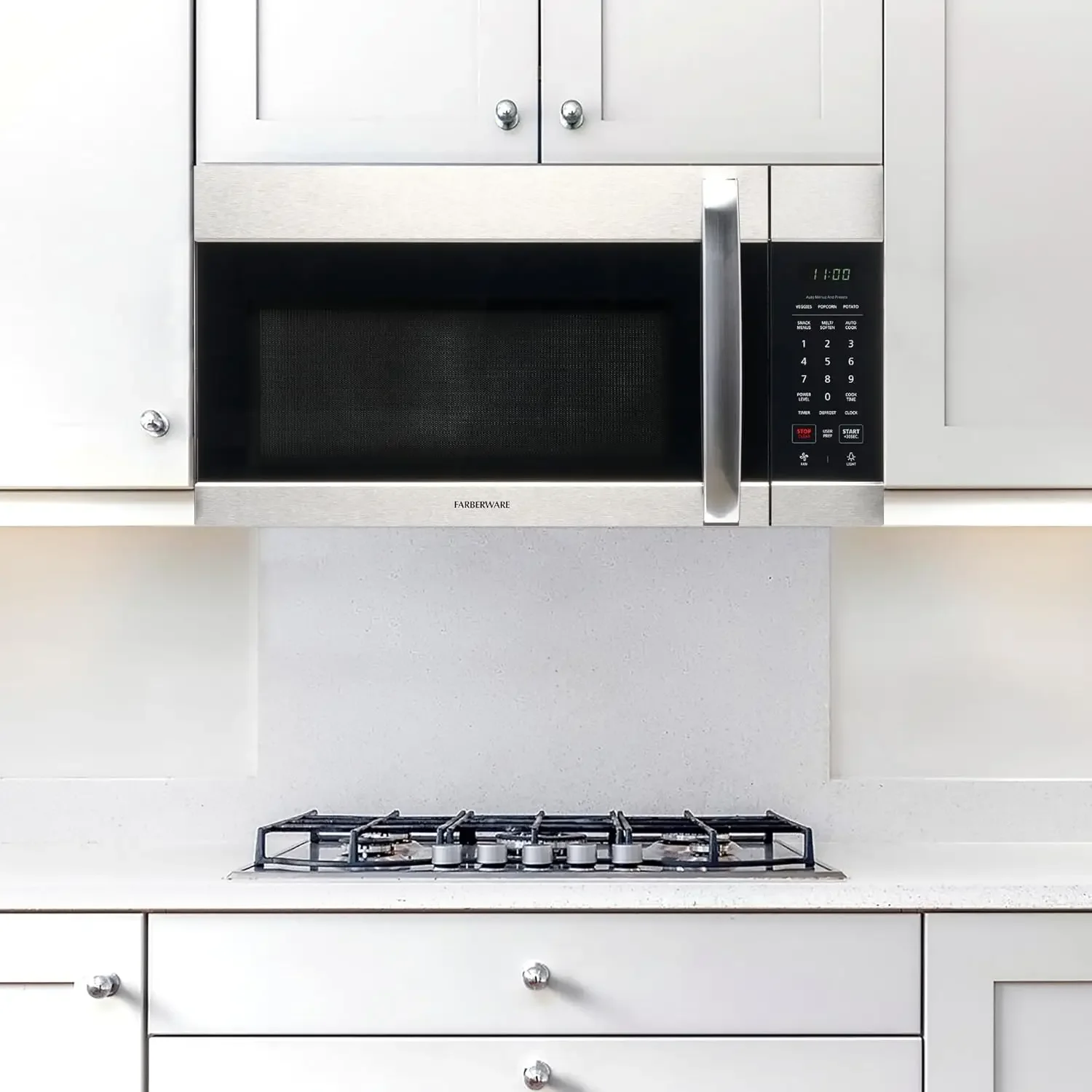 Over-the-Range Microwave Oven, 1.7 Cu. Ft. - 1000W - Auto Reheat, Multi-Stage Cooking, Melt/Soften Feature, Child Safety Lock, L 6