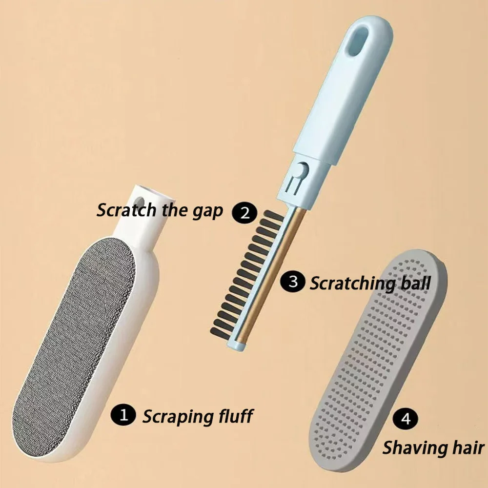 4-in-1 multifunctional electrostatic hair removal brush, clothing sofa hair adhesive, pet hair scraper 2