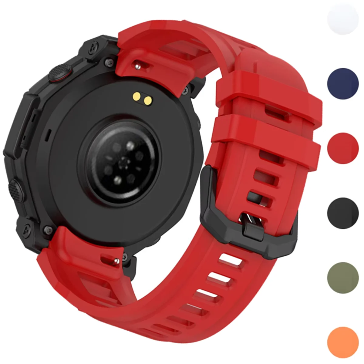 아마즈핏 T-Rex3 Pro 48mm 스마트워치용 실리콘 밴드, 후아미 아마즈핏 T Rex 3 Pro 밴드 교체용 스포츠 스트랩, 코레아 브레이슬릿