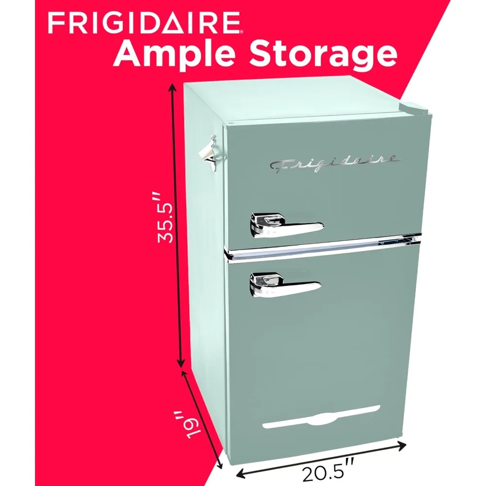 EFR840-MINT EFR840 Retro Mini Fridge with Freezer & Side Bottle Opener-Small 2 Door Refrigerator