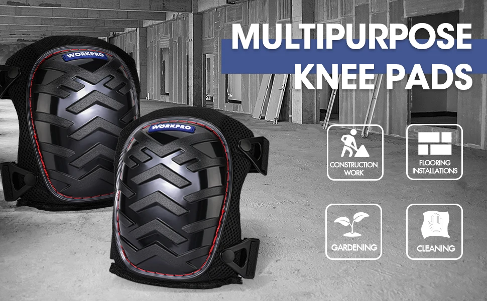 Description Picture 2 of itemWORKPRO 1 Pair Gel Knee Pads EVA Adjustable Straps Padding Professional Protective Gears for Garden Working Protection Equipment