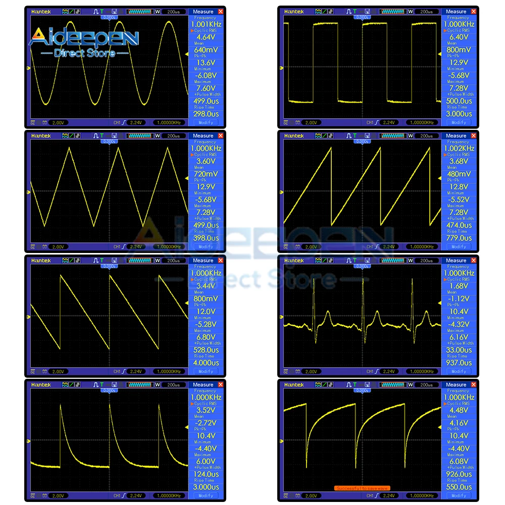 FG-200 Function Signal Generator Sine+Square+Triangle+Sawtooth Waveform Output 0.01Hz-500KHz Signal Generator Adjustable Module 4