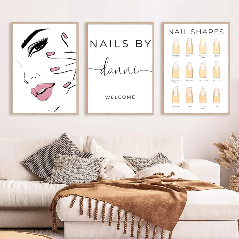 

Nail Polish Tech Shapes Posters and Prints Nordic Wall Art Picture Canvas Painting for Beauty Salon Decor