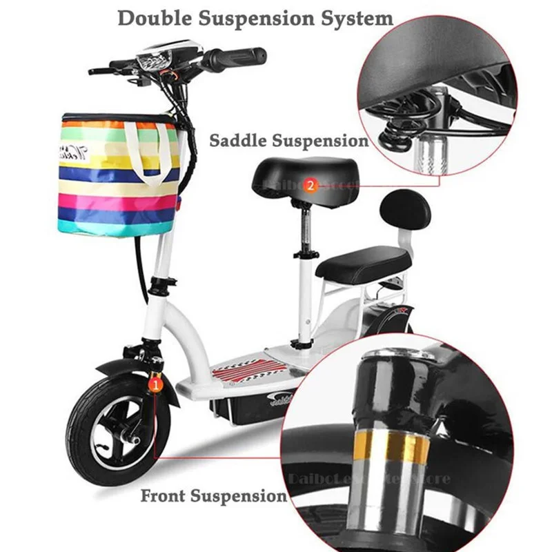 Daibot Folding Electric Bike Adult 2 Wheel Electric Bicycle 36V 350W Mini Ladies Electric Bicycle Scooter With Anti-theft System (8)